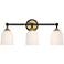 Possini Euro Zaragoza 23" Wide Gold and Black 3-Light Bath Light