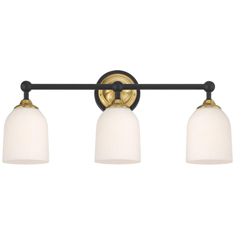 Image 5 Possini Euro Zaragoza 23" Wide Gold and Black 3-Light Bath Light more views