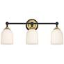 5_Possini Euro Zaragoza 23" Wide Gold and Black 3-Light Bath Light more views
