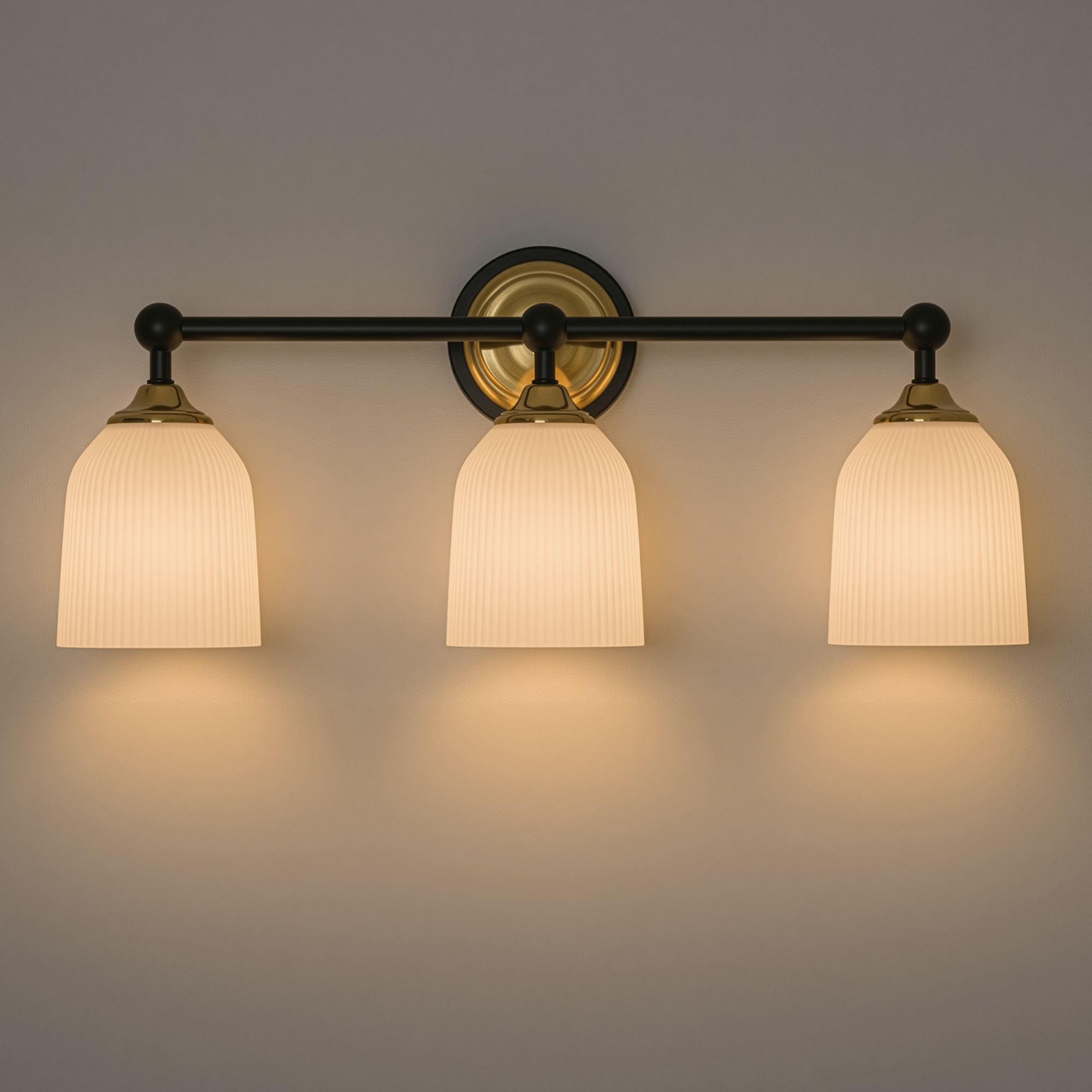 Possini Euro Zaragoza 23" Wide Gold and Black 3-Light Bath Light