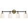 Possini Euro Zaragoza 32" Wide Gold and Black 4-Light Bath Light