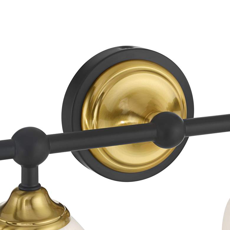 Image 4 Possini Euro Zaragoza 32" Wide Gold and Black 4-Light Bath Light more views