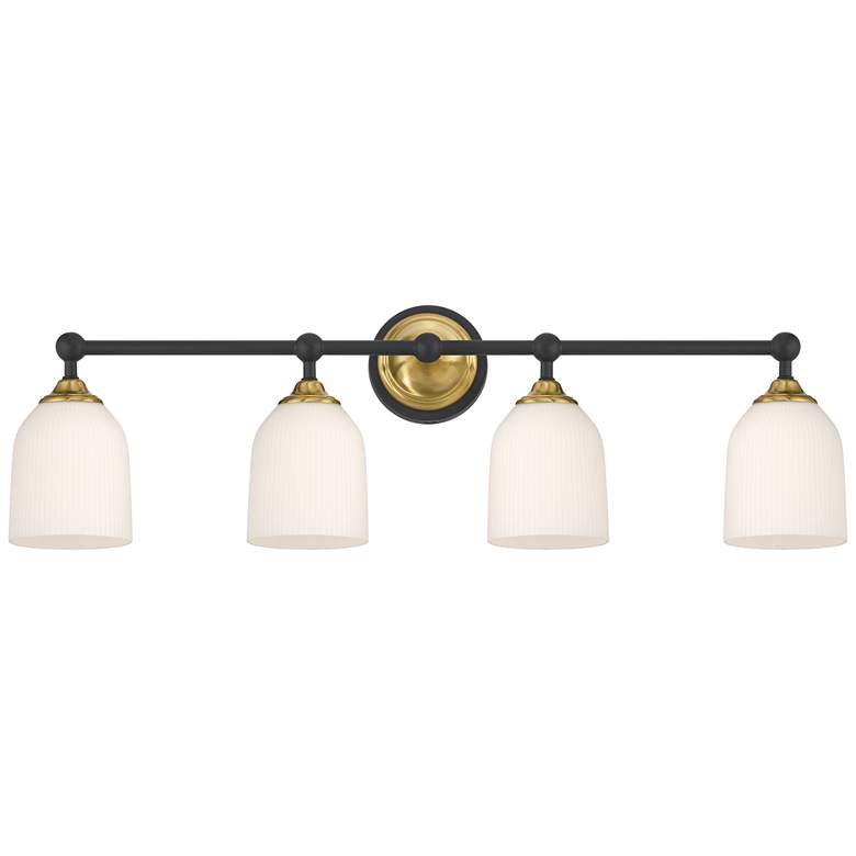 Image 5 Possini Euro Zaragoza 32" Wide Gold and Black 4-Light Bath Light more views