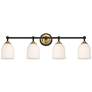 5_Possini Euro Zaragoza 32" Wide Gold and Black 4-Light Bath Light more views
