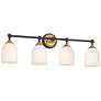 6_Possini Euro Zaragoza 32" Wide Gold and Black 4-Light Bath Light more views