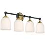 7_Possini Euro Zaragoza 32" Wide Gold and Black 4-Light Bath Light more views
