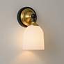 1_Possini Euro Zaragoza 9 1/2" High Gold and Black Wall Sconce