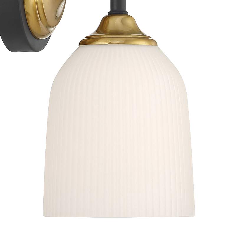 Image 2 Possini Euro Zaragoza 9 1/2" High Gold and Black Wall Sconce more views