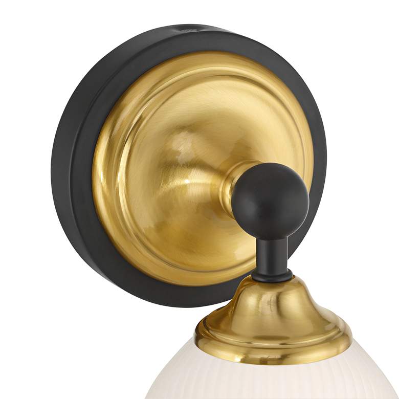 Image 3 Possini Euro Zaragoza 9 1/2" High Gold and Black Wall Sconce more views