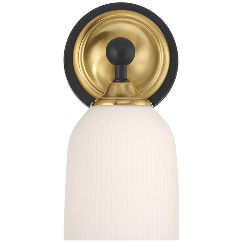 Image 4 Possini Euro Zaragoza 9 1/2" High Gold and Black Wall Sconce more views