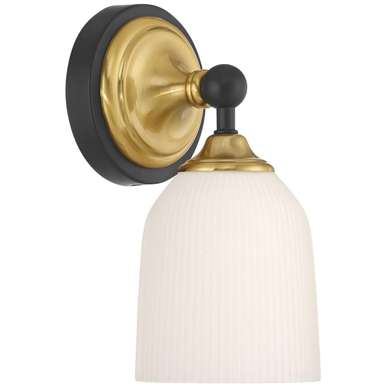Image 5 Possini Euro Zaragoza 9 1/2" High Gold and Black Wall Sconce more views