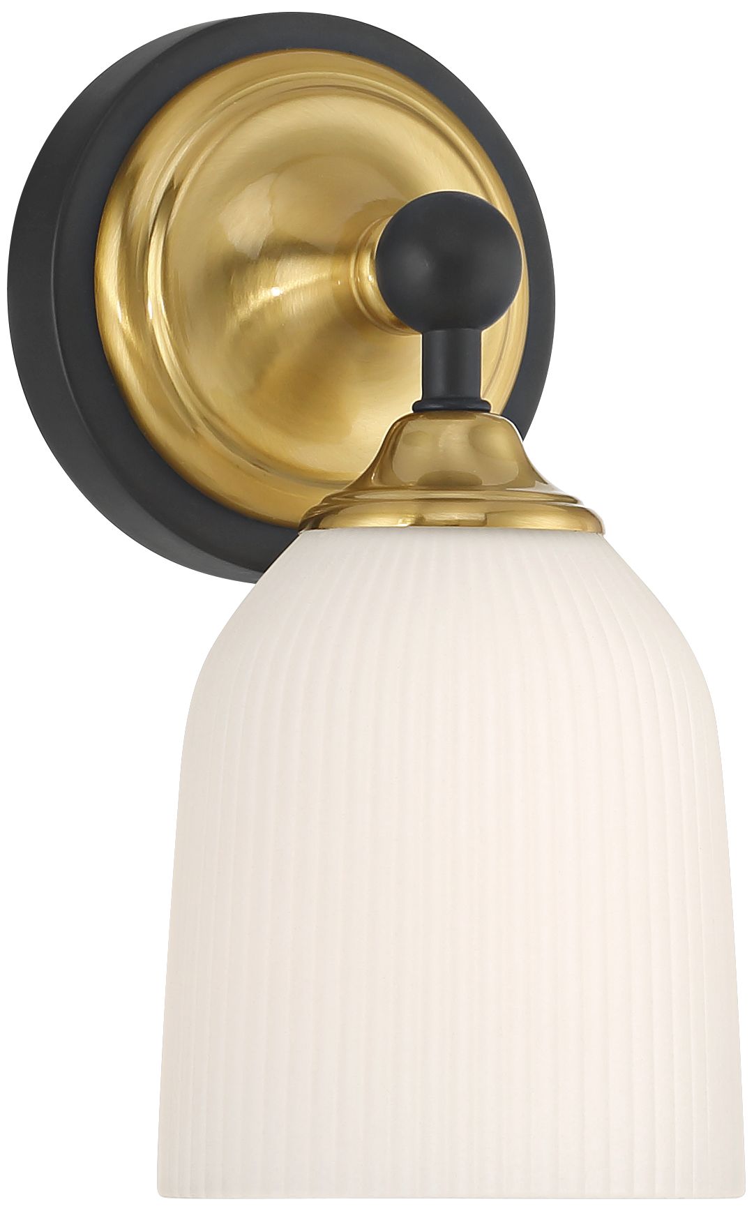 Image 2 Possini Euro Zaragoza 9 1/2" High Gold and Matte Black Wall Sconce