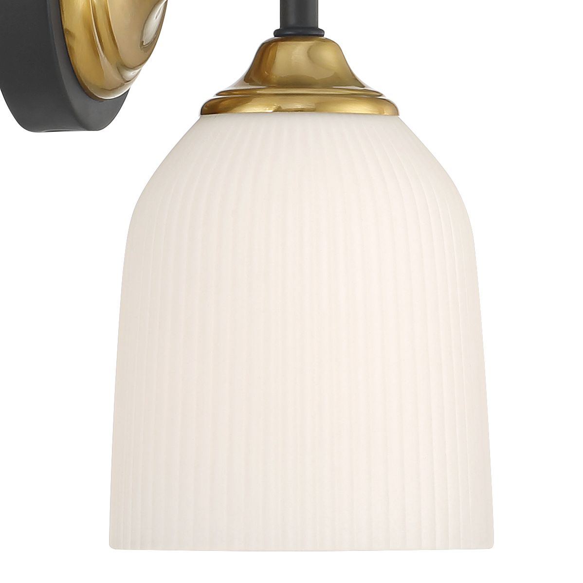 Image 3 Possini Euro Zaragoza 9 1/2" High Gold and Matte Black Wall Sconce more views