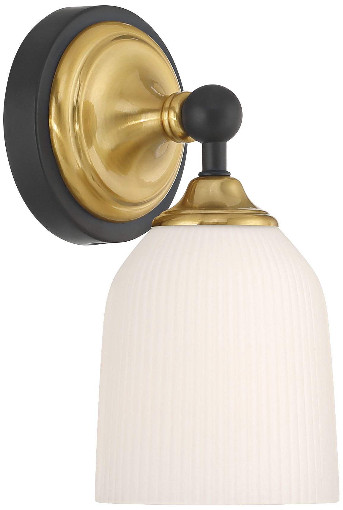 Image 6 Possini Euro Zaragoza 9 1/2" High Gold and Matte Black Wall Sconce more views