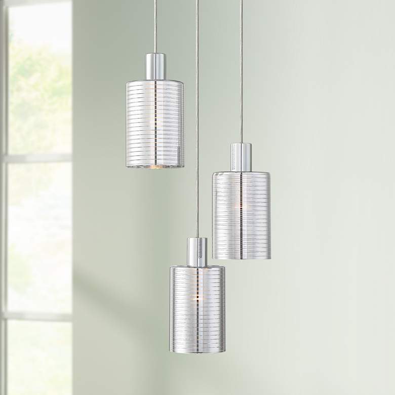 Image 1 Possini Euro Zarah 12" Wide Chrome Multi Light Pendant