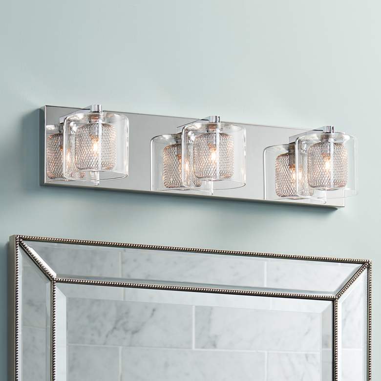 Image 1 Possini Euro Zatara 20 1/2" Wide Chrome Bath Light