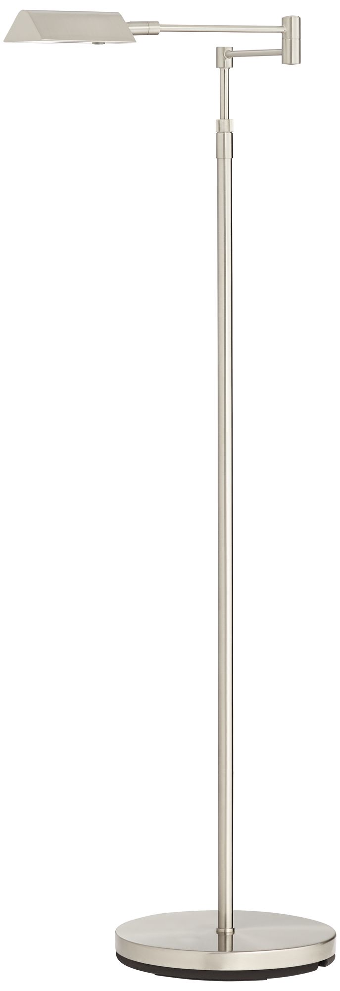 Possini Euro Zema LED Nickel Swing Arm Adjustable Pharmacy Floor Lamp