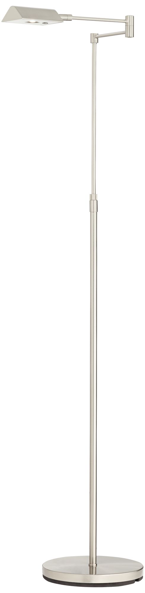 Possini Euro Zema Nickel Swing Arm Modern LED Pharmacy Floor Lamps Set of 2