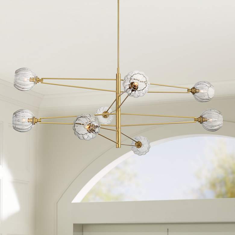 Image 2 Possini Euro Zennia 53" Wide Soft Gold Modern 8-Light Chandelier