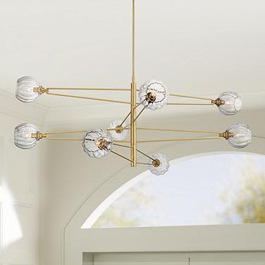 Possini Euro Zennia 53" Wide Soft Gold Modern 8-Light Chandelier