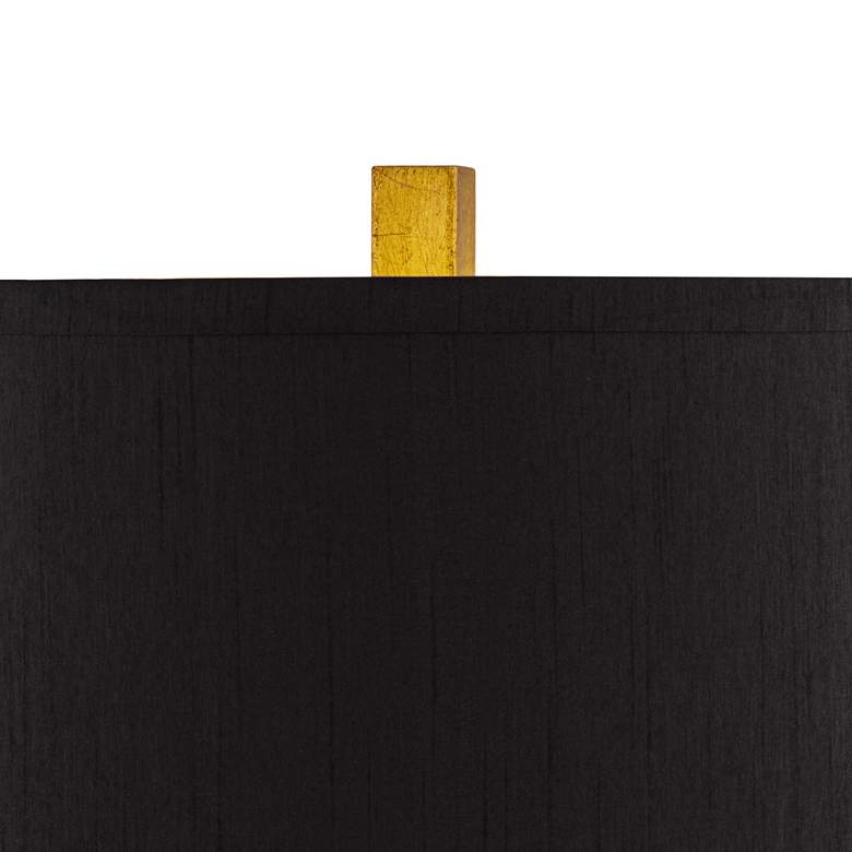 Image 4 Possini Euro Zeus 28 1/2" Black Shade Gold Leaf Sculpture Table Lamp more views