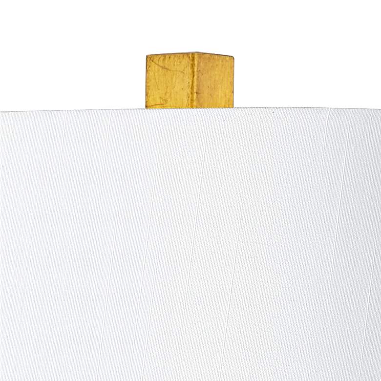 Image 3 Possini Euro Zeus 29 1/2" Sculptural White Shade Gold Leaf Table Lamp more views