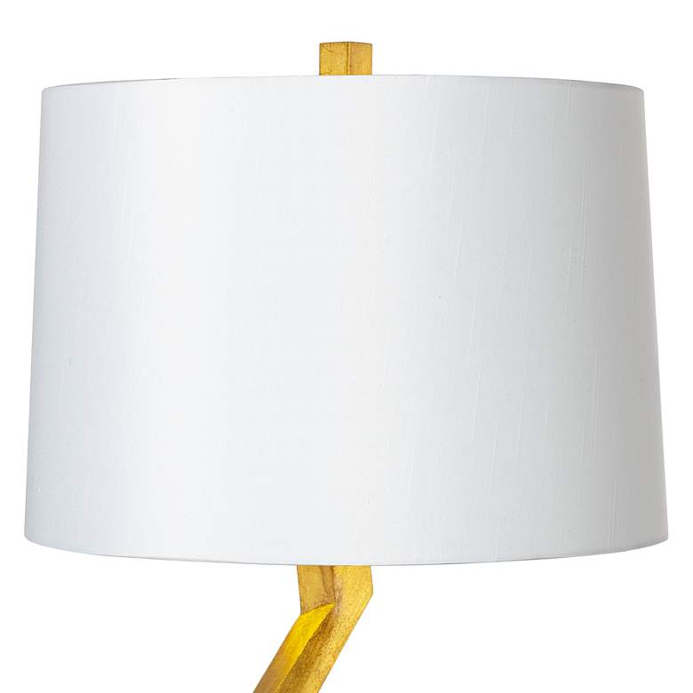 Image 4 Possini Euro Zeus 29 1/2" Sculptural White Shade Gold Leaf Table Lamp more views