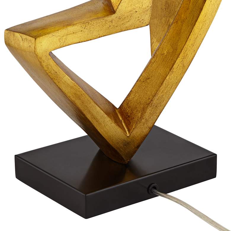 Image 6 Possini Euro Zeus 29 1/2" Sculptural White Shade Gold Leaf Table Lamp more views