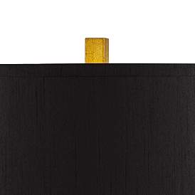 Image3 of Possini Euro Zeus Gold Leaf Modern Table Lamps with Black Shades Set of 2 more views