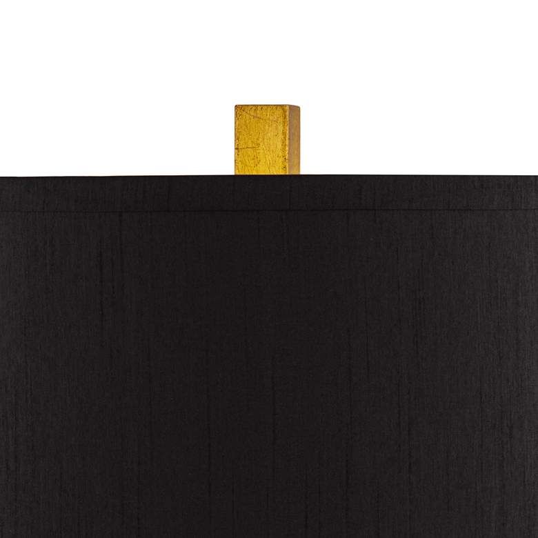Image 3 Possini Euro Zeus Gold Leaf Modern Table Lamps with Black Shades Set of 2 more views