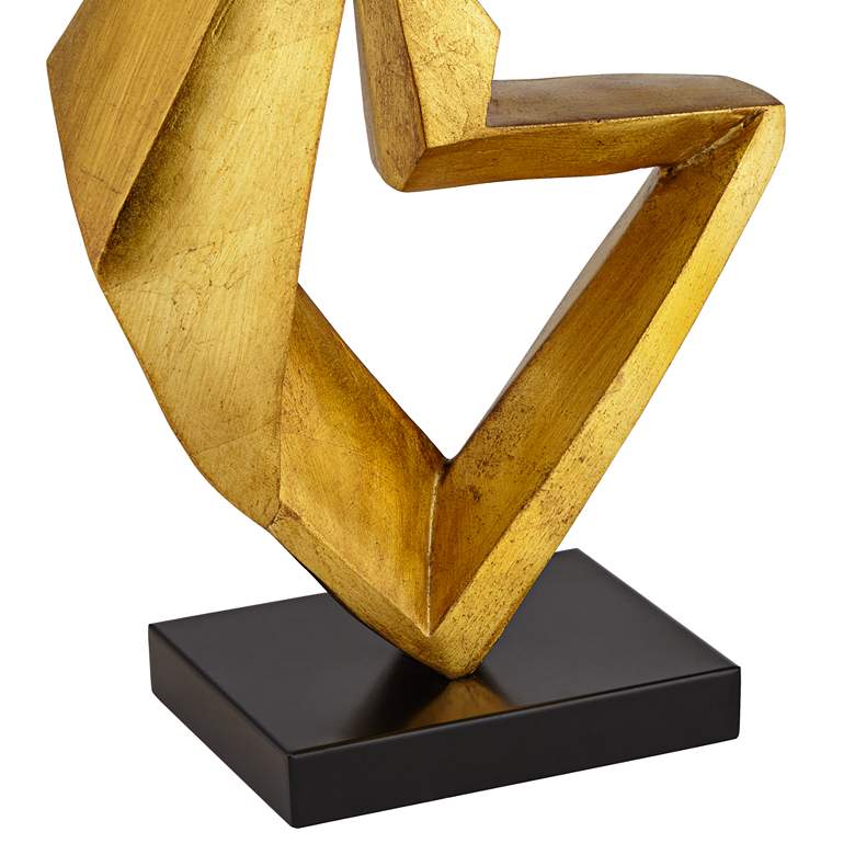 Image 6 Possini Euro Zeus Gold Leaf Modern Table Lamps with Black Shades Set of 2 more views