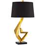 Watch A Video About the Possini Euro Zeus Black Shade Gold Leaf Sculpture Table Lamp