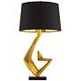 Watch A Video About the Possini Euro Zeus Black Shade Gold Leaf Sculpture Table Lamp