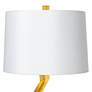 Possini Euro Zeus Gold Leaf Table Lamp with White Shade