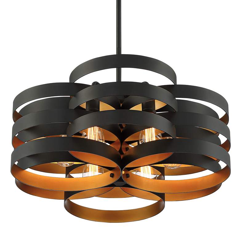 Image 6 Possini Euro Zia 25 1/2" Wide Black and Gold 6-Light Pendant more views