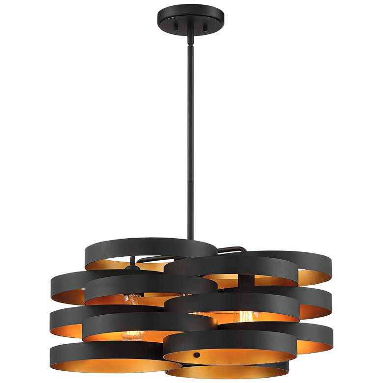 Image 7 Possini Euro Zia 25 1/2" Wide Black and Gold 6-Light Pendant more views