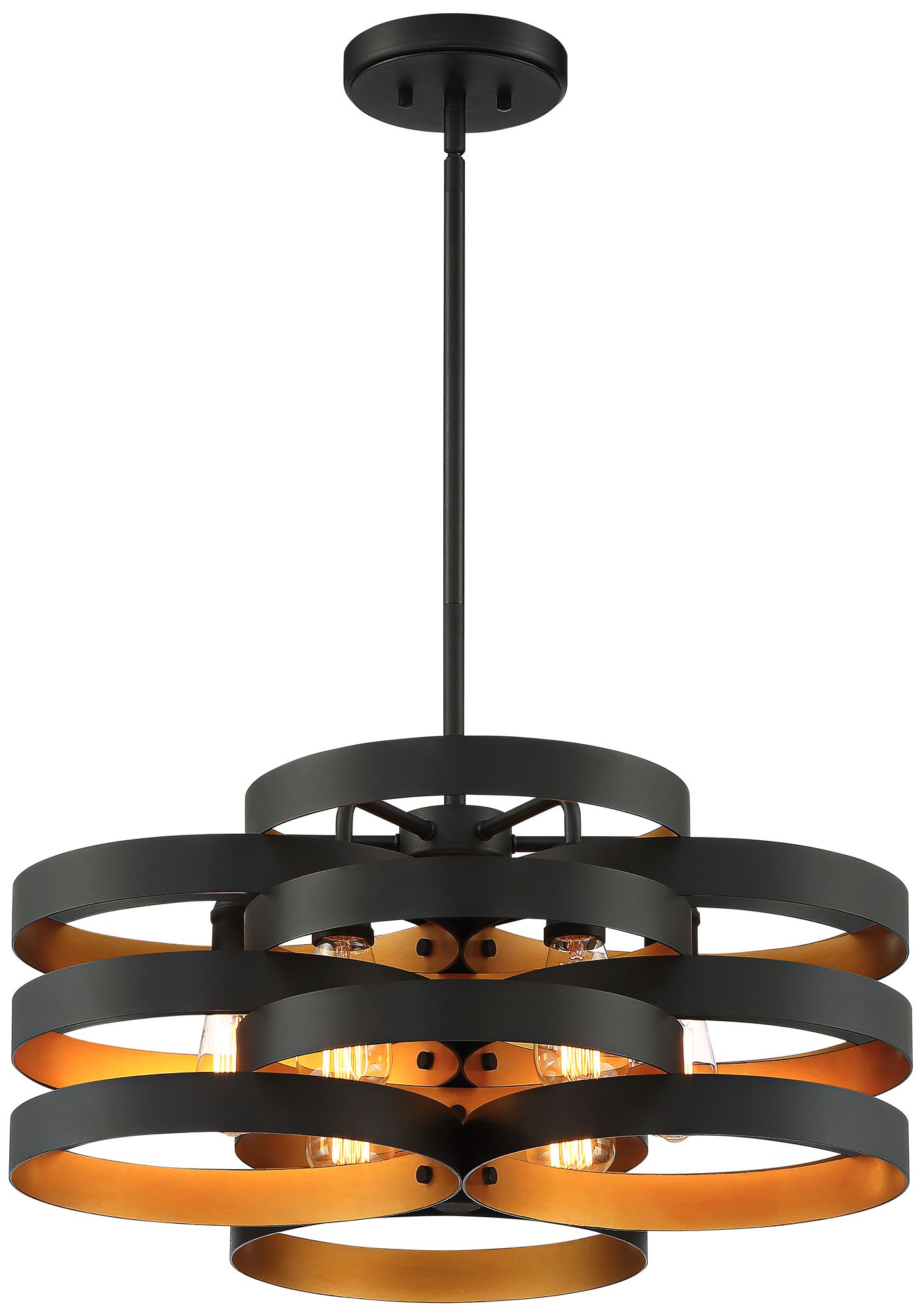 Possini Euro Zia 25 1/2" Wide Black and Gold 6-Light Pendant in scene