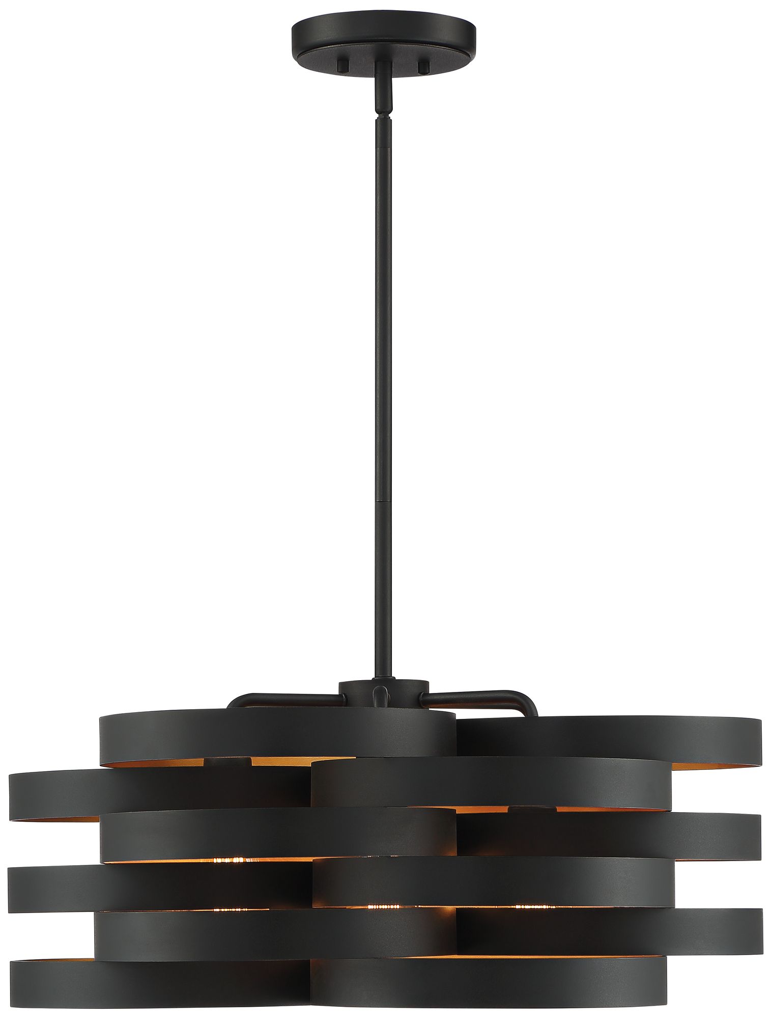 Possini Euro Zia 25 1/2" Wide Black and Gold 6-Light Pendant in scene