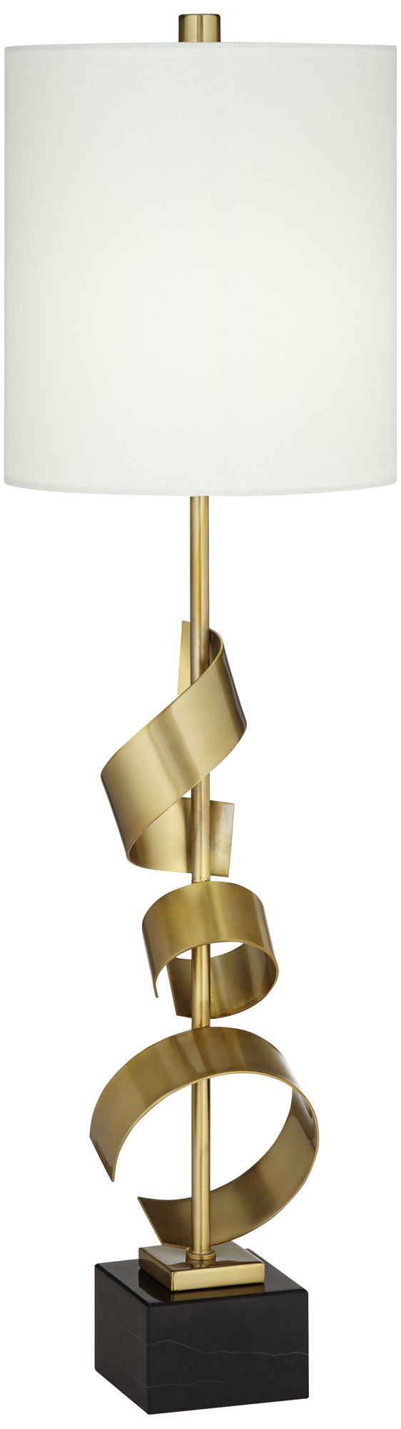 Possini Euro Ziggy 32" High Gold Modern Scroll Console Table Lamp