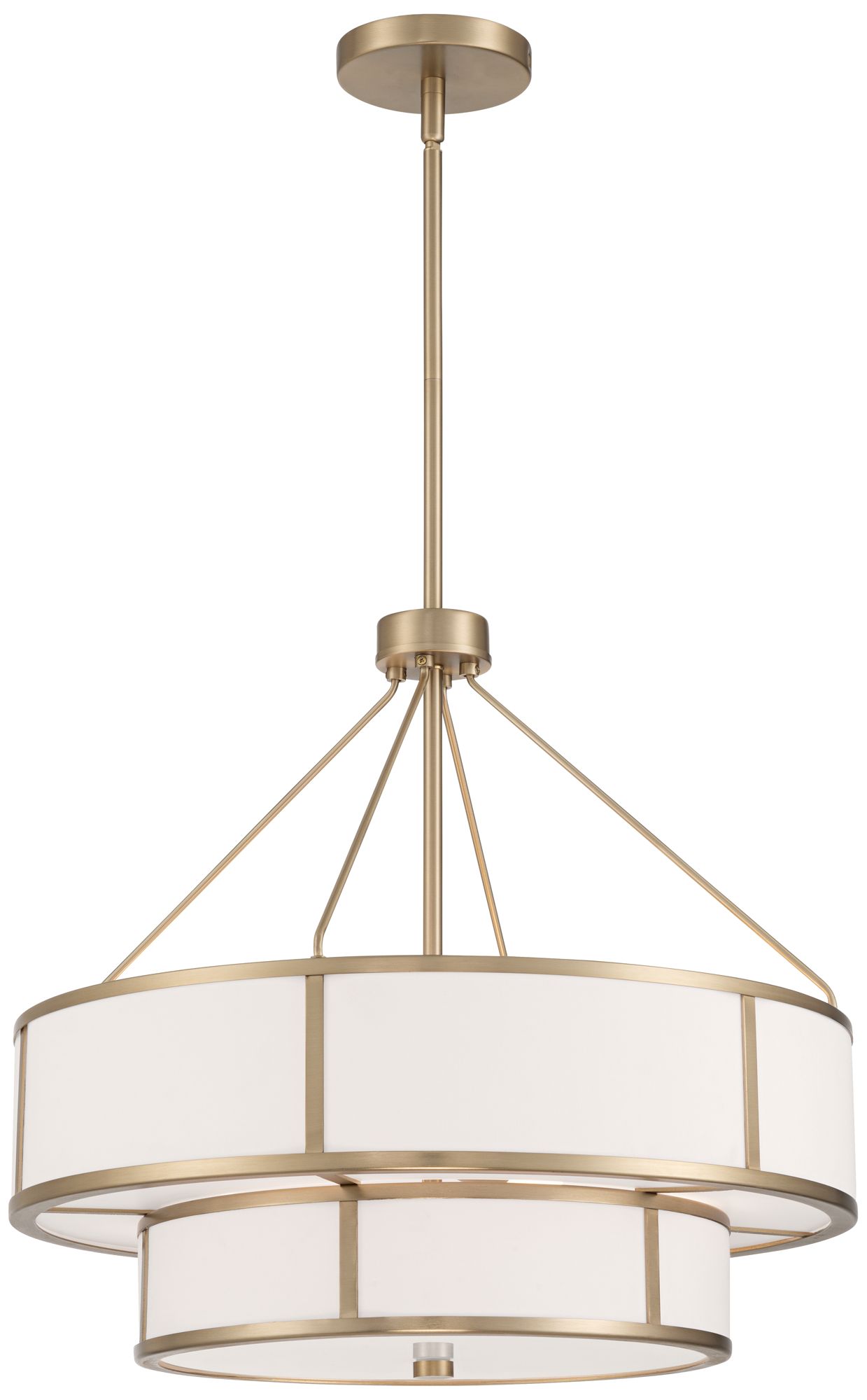 Possini Euro Zilina 19 1/2" Wide Matte Brass 2-Tier 4-Light Chandelier in scene