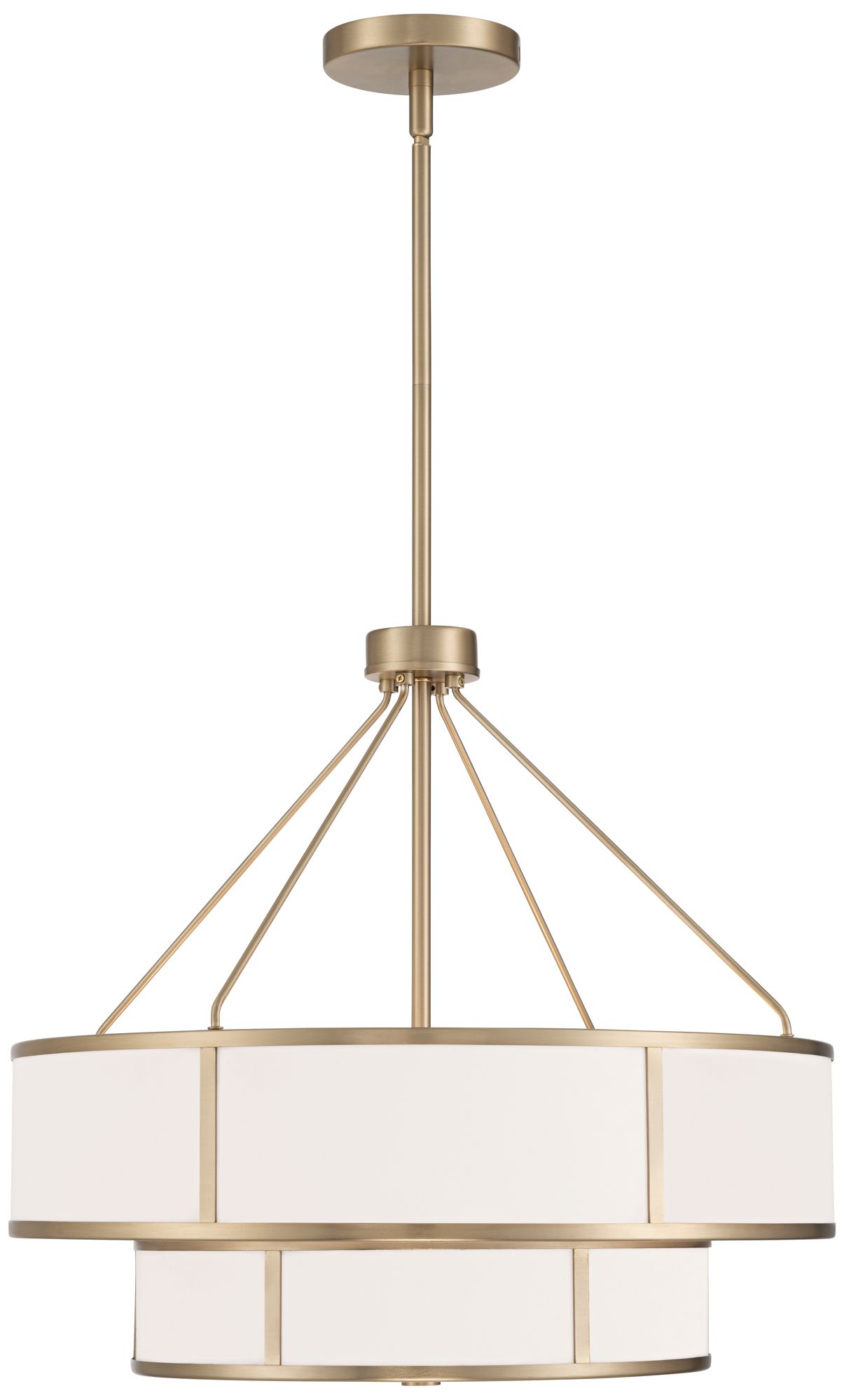 Possini Euro Zilina 19 1/2" Wide Matte Brass 2-Tier 4-Light Chandelier in scene