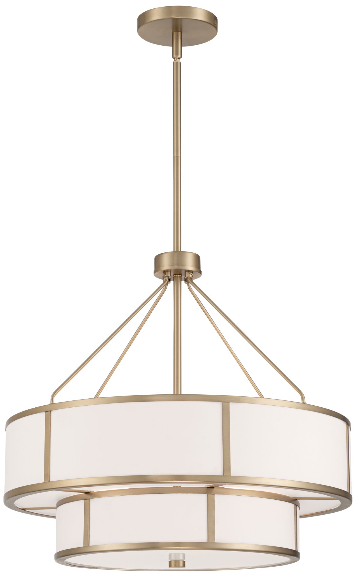 Possini Euro Zilina 19 1/2" Wide Matte Brass 2-Tier 4-Light Chandelier in scene