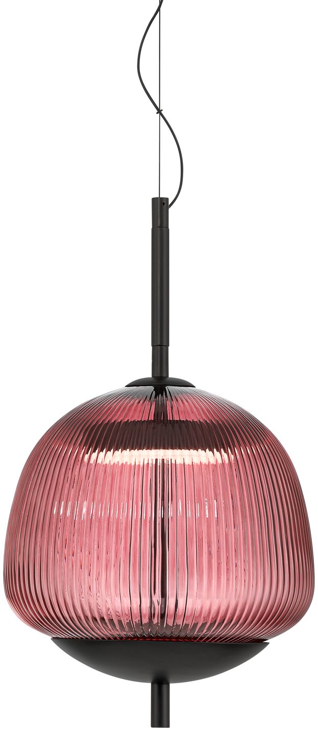 Image 2 Possini Euro Ziva 9 1/2"W Black + Purple Glass LED Mini Pendant Light