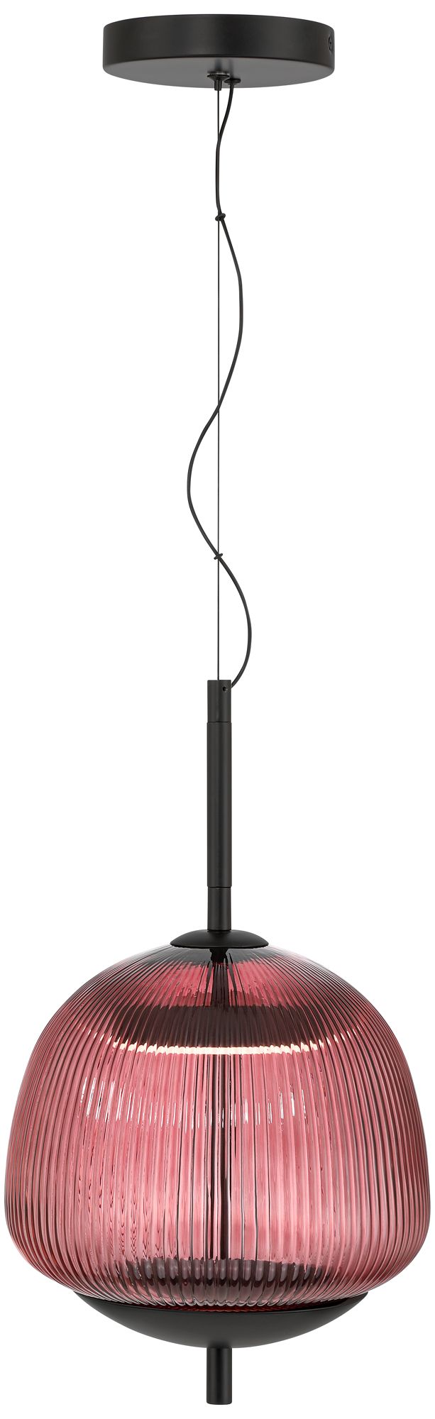 Image 6 Possini Euro Ziva 9 1/2"W Black + Purple Glass LED Mini Pendant Light more views