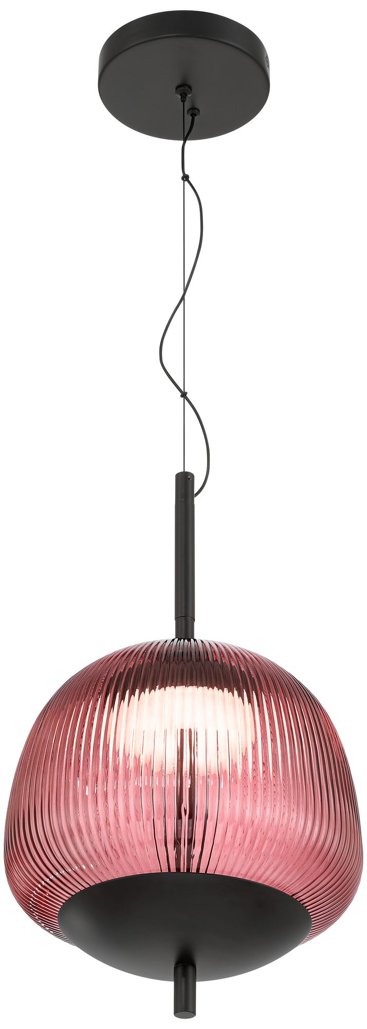 Image 7 Possini Euro Ziva 9 1/2"W Black + Purple Glass LED Mini Pendant Light more views