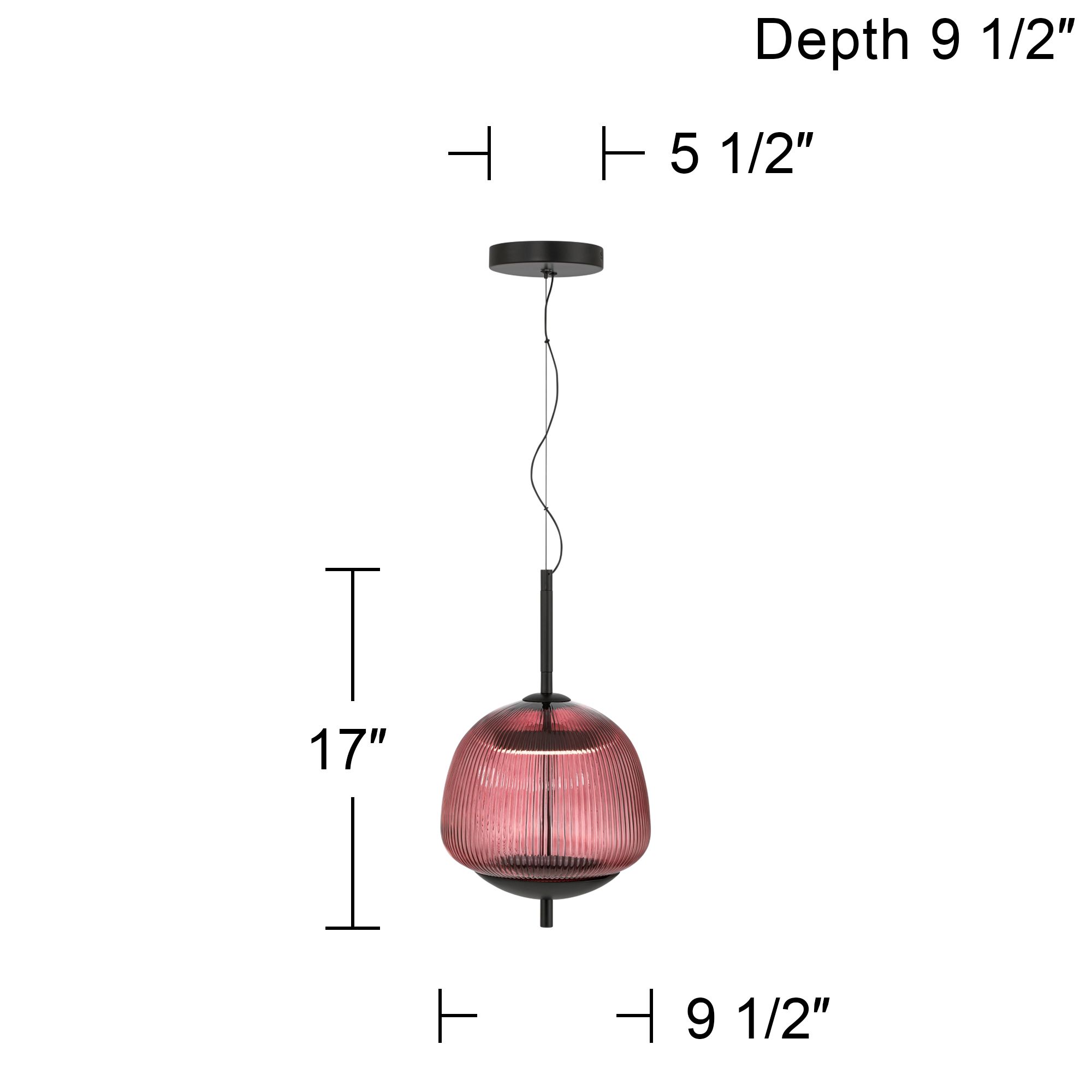 Possini Euro Ziva 9 1/2"W Black + Purple Glass LED Mini Pendant Light