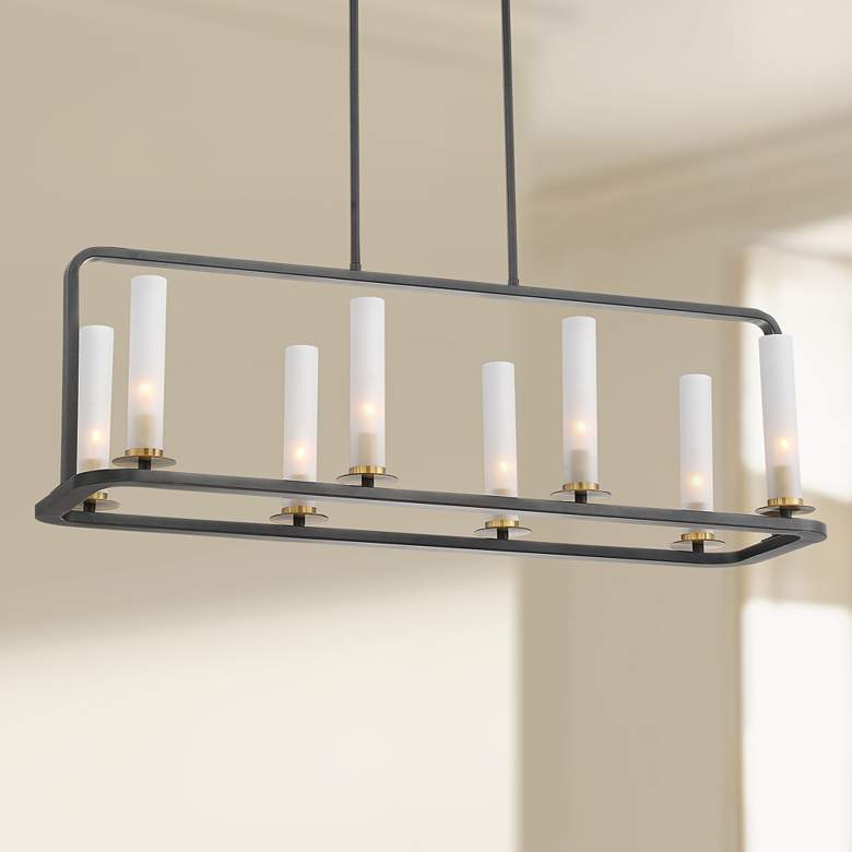 Image 1 Possini Euro Zoe 36"W Dark Gray 8-Light Island Chandelier