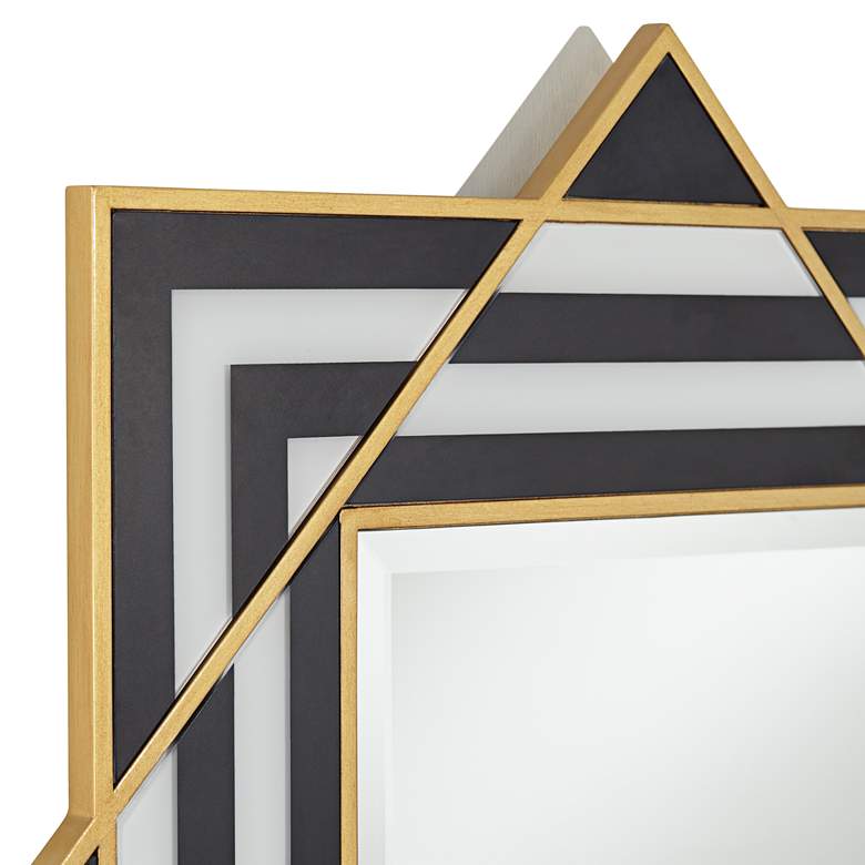 Image 4 Possini Euro Zorra 36 inch x 36 Modern Black and White Stripe Wall Mirror more views