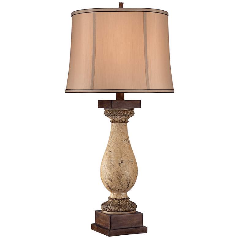 Image 1 Possini Gesso Column Table Lamp