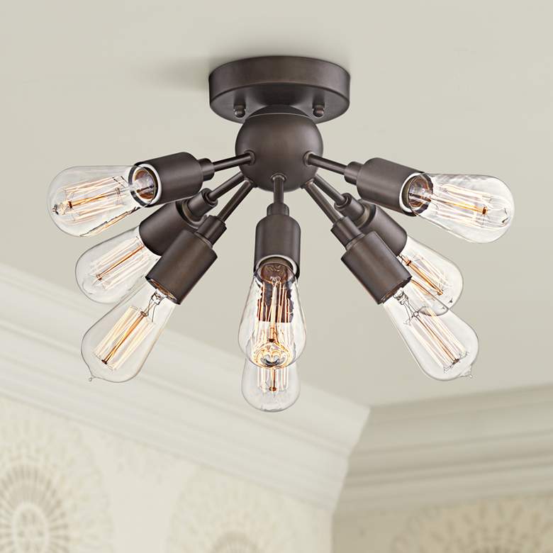 Image 1 Possini Hemingson 20 3/4" Wide Bronze Sputnik LED Ceiling Light